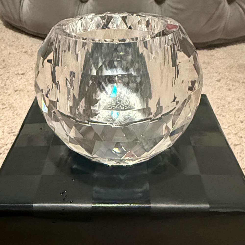 Saks Fifth Avenue Faceted Crystal Candle Holder